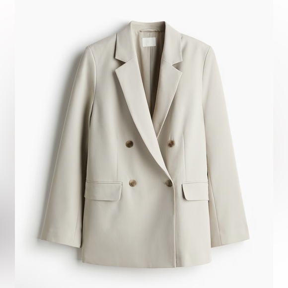Jackets & Blazers - Women's Double-Breasted light beige Blazer
